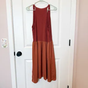 Anthropologie Dolan Coral Midi Dress Medium Satin Casual Stretch Lightweight‎ thumbnail 3