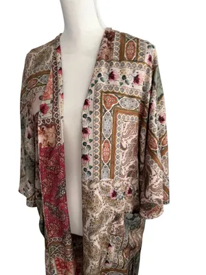 ZARA Reversible Belted Caftan Robe Size Small thumbnail 5
