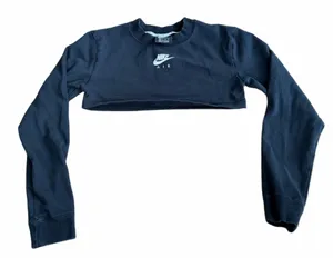 Nike Black Crewneck Sweatshirt with White Logo thumbnail 1