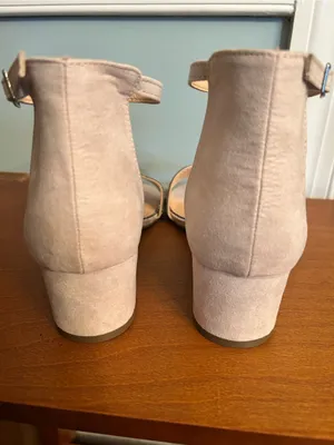 Nicolette Crystal-Embellished Block Heel Sandals - Blush thumbnail 3