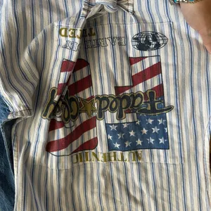 Faded Glory VTG Pinstripe Denim Button Front Cotton Vest White Blue Size Medium thumbnail 2
