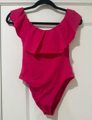 Trina Turk Hot Pink Ruffle One-Piece Swimsuit thumbnail 1