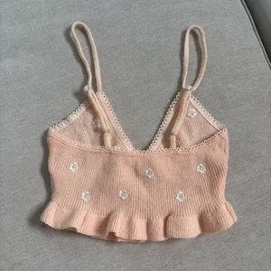 For Love & Lemons Peach Daisy Knit Crop Top thumbnail 2