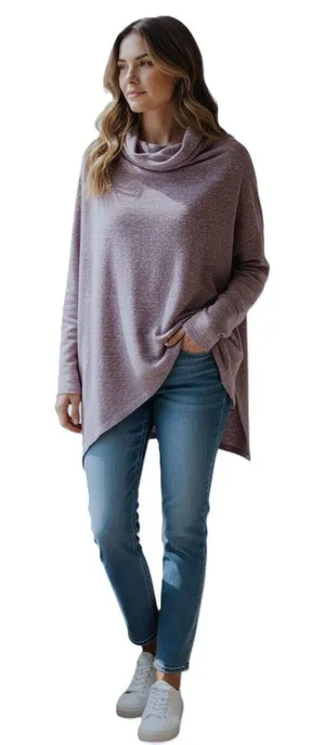 We the Free Bella Vista Tunic Top in Fig‎ Sorbet Size S Purple Oversized Slouchy thumbnail 1