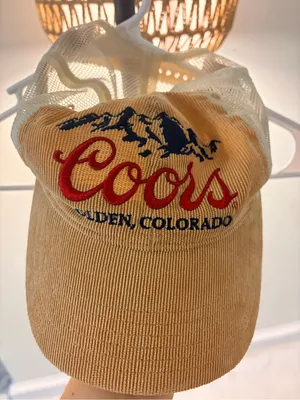 Coors Embroidered Trucker Cap in Mustard Yellow and Cream thumbnail 1