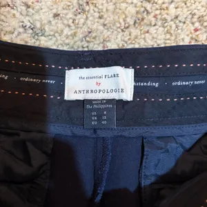 Anthropologie Size 8 The Essential Flare Dress Pants Trousers Navy Blue thumbnail 5