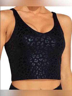The Gym People Womens' medium Sports Bra Longline Wirefree Padded Medium Support thumbnail 10