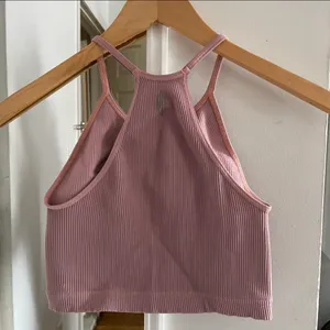 Free People Movement Pink Halter Neck Ribbed Crop Top thumbnail 3