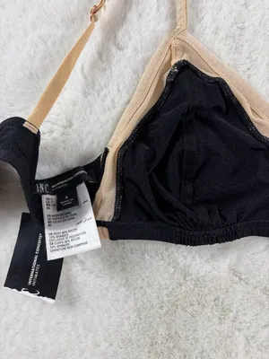 INC Two-Tone Everyday Stretch Wireless Bra in Black & Nude SMALL thumbnail 3