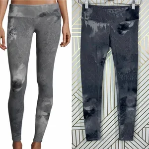 Alo Yoga Leggings Airbrush Tie Dye Abstract Print Stretch Skinny Gray Size‎ XS thumbnail 2