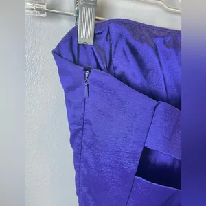 Jessica McClintock Vintage Women's Violet Ruffled Strapless‎ Mini Dress Size 2 thumbnail 5