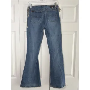 Mudd Side Lace Up‎ Flare Jeans Womens Size 3 Blue Y2K Vintage Bell Bottom Denim thumbnail 4