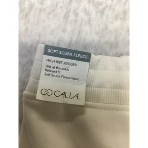 CALIA Womens Soft Scuba Fleece High Rise Jogger Pants White Large L Ankle Length thumbnail 5