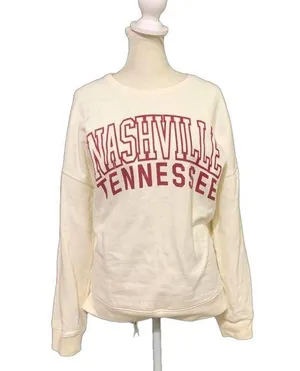 Aeropostale Ivory Nashville Tennessee Long Sleeve Pullover Crew Neck Sweater thumbnail 1