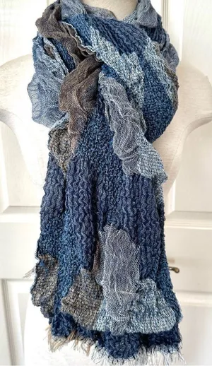 Long blue scarf Blue thumbnail 1