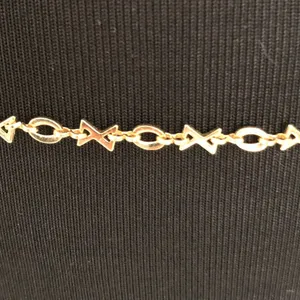 Gold Link X and O Hugs and Kisses Belly Chain / Belt New 38" adjustable thumbnail 3