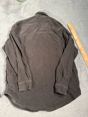Aerie offline Corduroy Button-Up Shirt Jacket in Charcoal small thumbnail 9