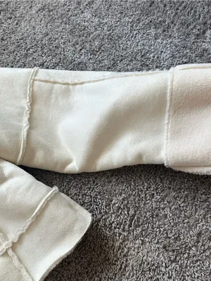 Le Lis Cream Cropped Teddy Shearling Jacket thumbnail 6