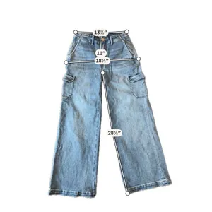Paige Carly Cargo jeans wide leg high rise size 27 thumbnail 4