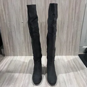 Dream Paris Over the Knee Boots Block Heel Gray Thigh High Boots Womens Size 9 thumbnail 2