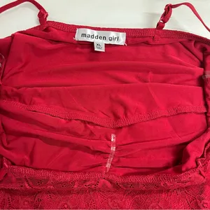 Madden Girl Lace Cami Top Size XL red Floral adjustable straps sexy camisole thumbnail 9