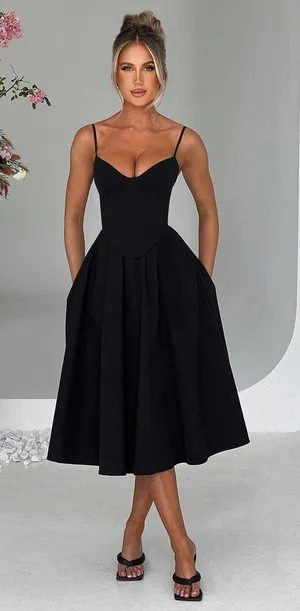 Black Babyboo Midi Dress thumbnail 1