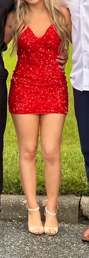 Lucy in the Sky Red Mini Sequin Dress thumbnail 1
