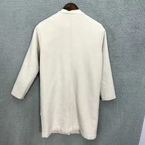 Thakoon Collective OverCoat Womens Small‎ Ivory Wool Blend Pocket Front Luxury thumbnail 3