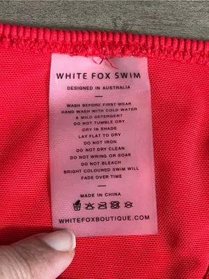 White Fox Swim "By The Pool" Ribbed Bikini Bottoms in Red - Size Small thumbnail 9