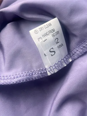 Elegant Lilac Satin style fabric V-Neck Evening Gown thumbnail 2