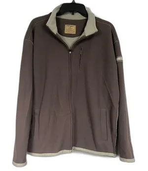 Life is Good Tan/Brown Fleece Zip Up Jacket Size Medium thumbnail 1