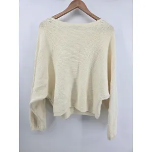 Abercrombie & Fitch Sweater Womens S/M Dolman Sleeve Cream Textured Knit EUC thumbnail 3