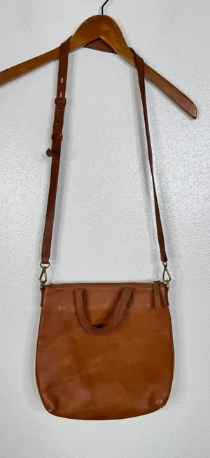 Madewell Transport Crossbody Bag English Saddle Brown Leather Monogram SEB thumbnail 1