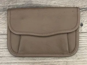 Mundi Leather Small Coin Wallet Clutch Pouch Taupe Brown thumbnail 1