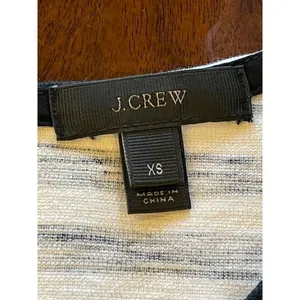 J Crew Dress Women XS Black White Striped Short Sleeve Crewneck Mini Preppy thumbnail 9