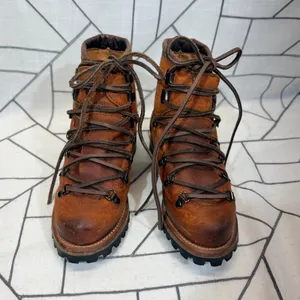 Freebird Hiker Boots‎ Size 7 Tan Distressed Leather Lace Up Lug Sole L98985 thumbnail 8