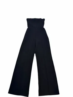 Wilfred Endless Jumpsuit Strapless Wide Leg Black Minimalist Sleek Chic Size 00 thumbnail 4