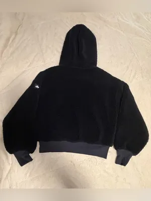ALO Yoga Navy Blue Sherpa-Lined Pullover Hoodie thumbnail 3