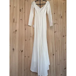 NWT Lulus Feeling of Forever White Long Sleeve Mermaid Maxi Dress Wedding XXS thumbnail 8