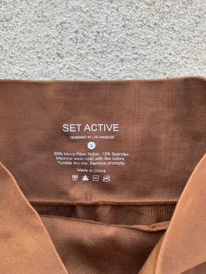SET Active Brown Seamless Leggings Size Small High Waisted Sculpting thumbnail 3