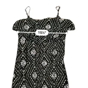 Y2K Mudd Black &‎ White Geometric Print Sleeveless Front Slit Maxi Dress Sz XL thumbnail 10