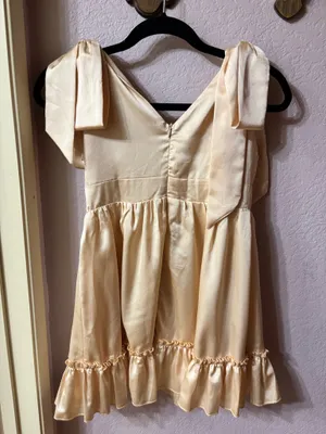 Lash Next Door Champagne Satin Minidress Gold thumbnail 3