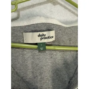 Anthropologie Women's Daily Practice Shandy Dress Hooded Lace Trim Gray Cotton M thumbnail 4