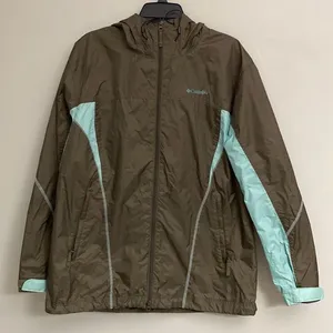 Columbia womens brown/blue full zip windbreaker size XL thumbnail 1
