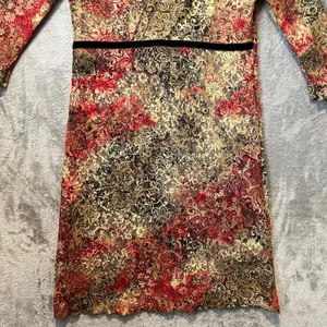Vintage 90s Brocade Lace Floral Dress Whimsical Dark Fairy Cottagecore Sz Medium thumbnail 3