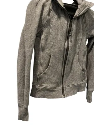 Lululemon Scuba Full Zip Hoodie Classic Fit Heathered Gray Jacket Size 4 Stretch thumbnail 6
