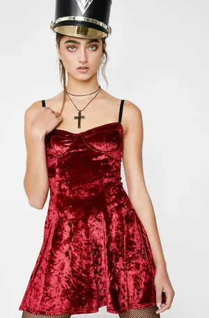 Current mood suede dress red thumbnail 1