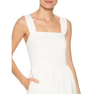 NWOT Farm Rio Stretch Linen Blend Cami Maxi Dress Size S Classic Off White thumbnail 4