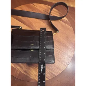 JW PEI Croc-Embossed Crossbody Bag - Black Gold Hardware thumbnail 6