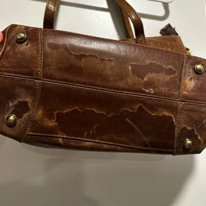 Brown faux Leather Shoulder Bag Executive Tote handbag computer bag Full Zip Top thumbnail 12